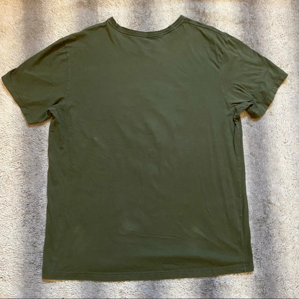 Timberland Tree Logo Tee Shirt Mens XL Green Cream Brown Logo - Picture 5 of 5